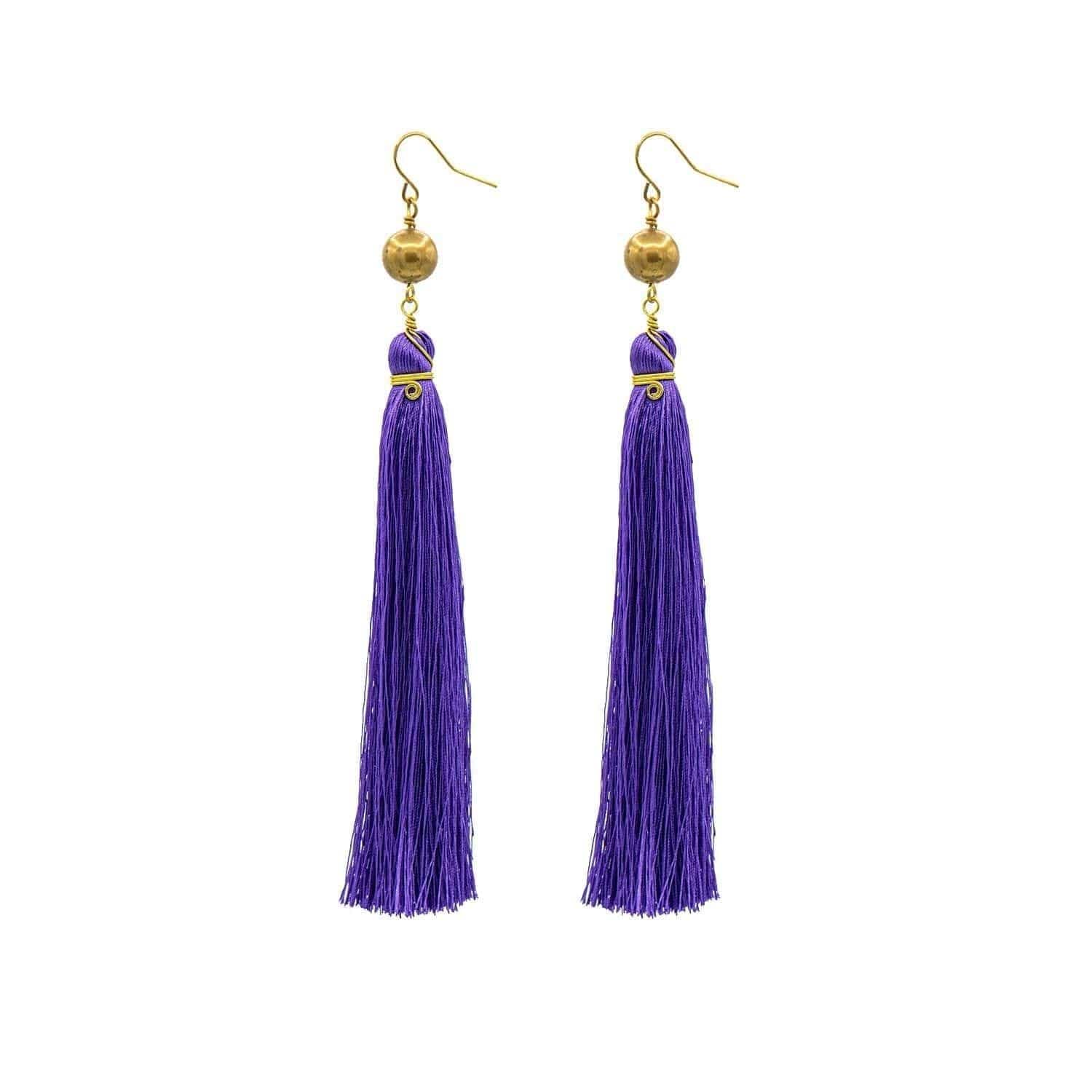 Purple Tassel Earrings – Sugar Boutique KC